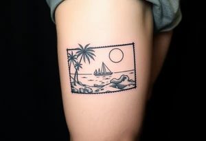beach themed stamp tattoos tattoo idea