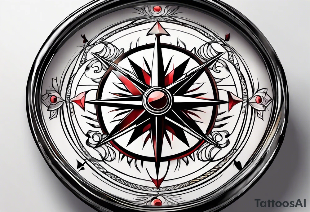 metal compass tattoo idea
