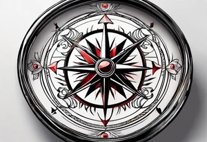 metal compass tattoo idea