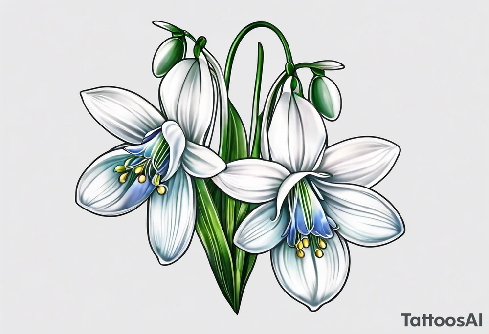 snowdrop flower design tattoo idea