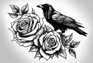 Raven holding  rose    arm tattoo tattoo idea