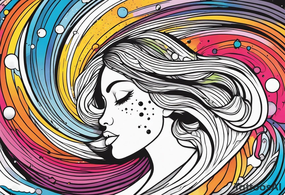 Human transcending. Soul leaving the body to the universe tattoo idea