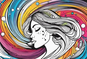 Human transcending. Soul leaving the body to the universe tattoo idea