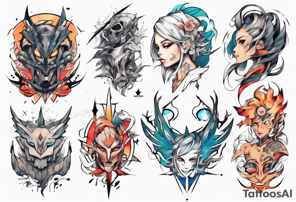 Abstract anime tattoo tattoo idea