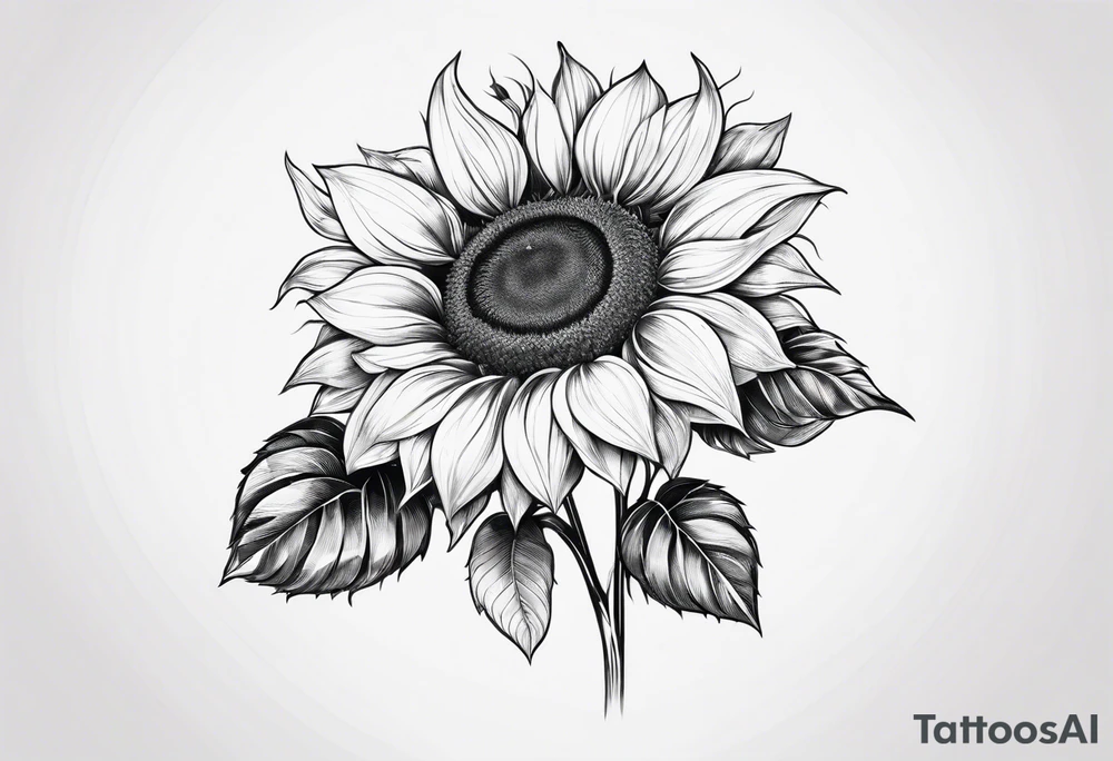 sunflower in crystal form tattoo idea