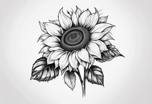 sunflower in crystal form tattoo idea