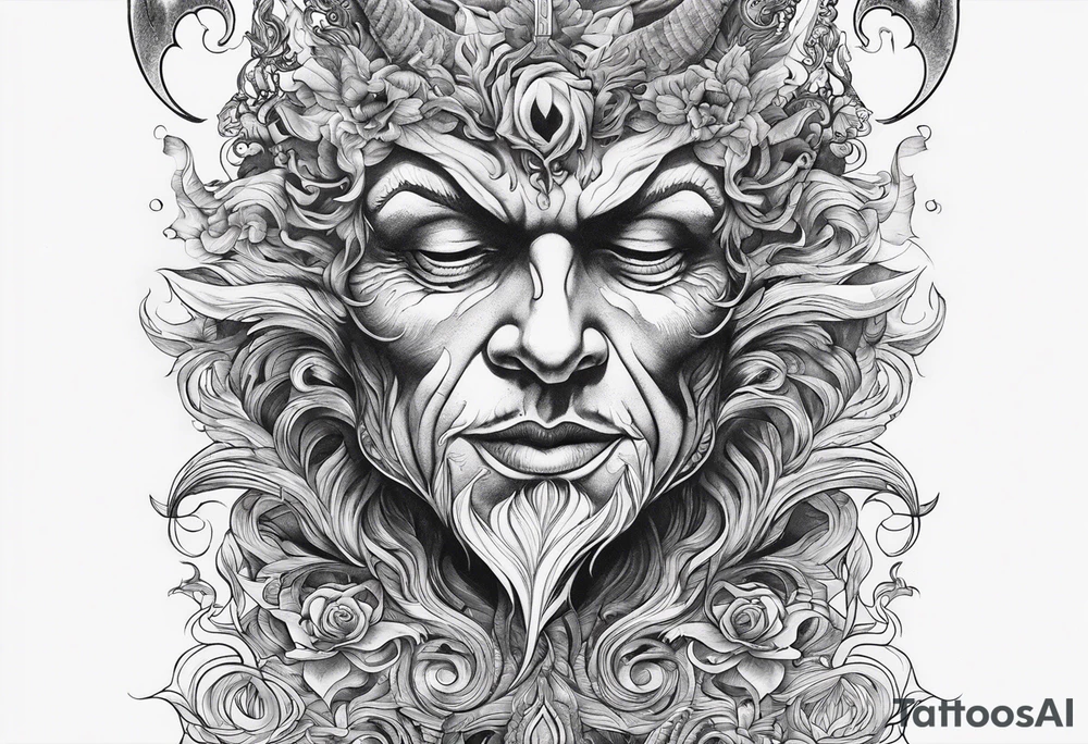Satan in a sea of souls tattoo idea