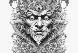 Satan in a sea of souls tattoo idea