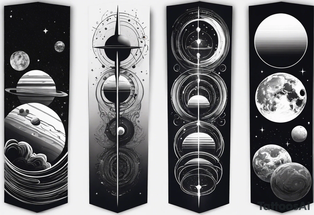 solar system spine tattoo idea
