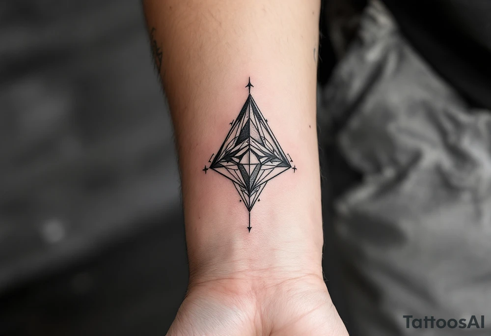 trippy geometric tattoo idea