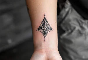 trippy geometric tattoo idea