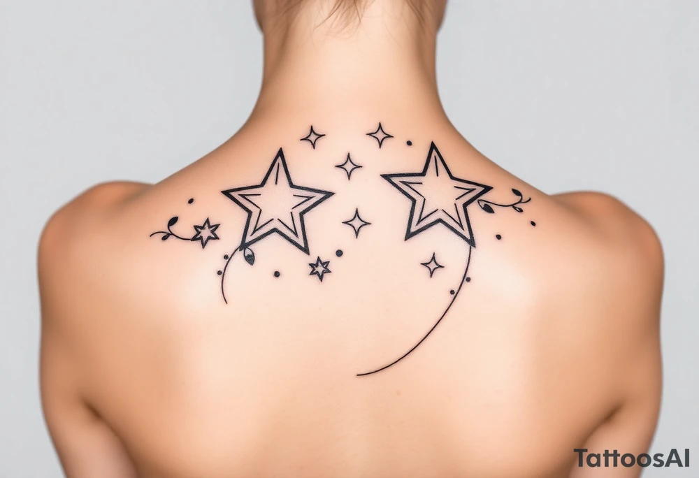 Stars with vine tattoo idea