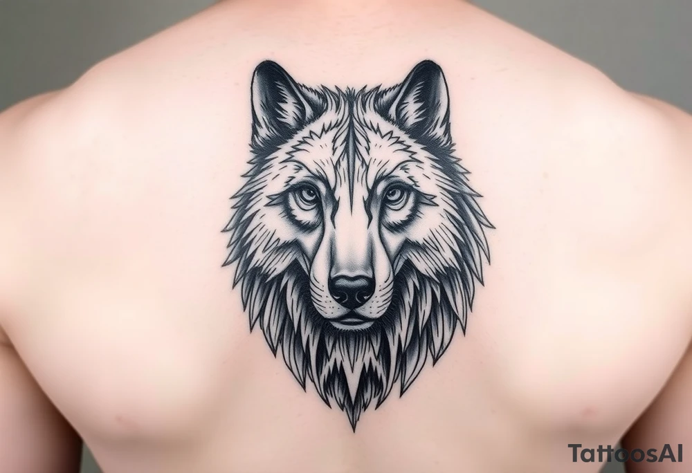 A solitary yet sublime and noble wolf and its progeny the face. for arm tattoo tattoo idea