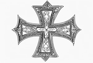 Cross Roman numeral 01/18/23 tattoo idea