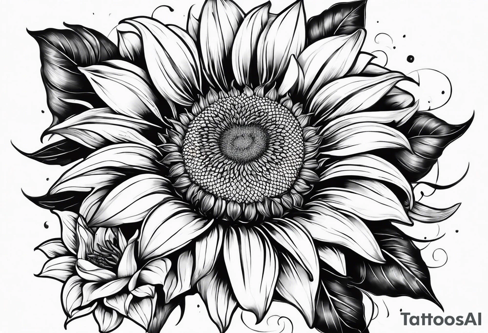 Sunflower and Lilly sleeve tattoo idea
