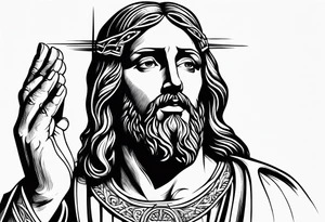 jesus nailed hand tattoo idea