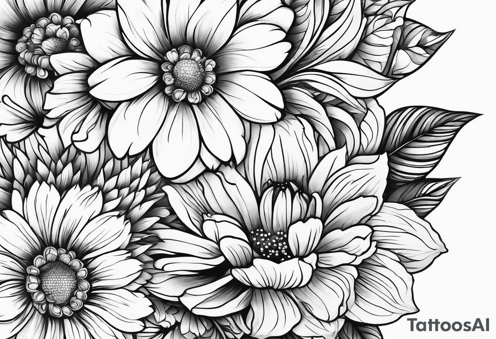 Paw print of flowers tattoo idea
