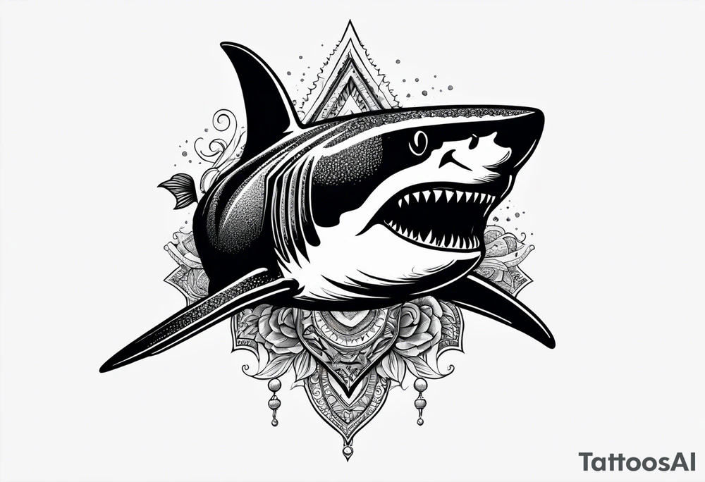 shark head tattoo idea
