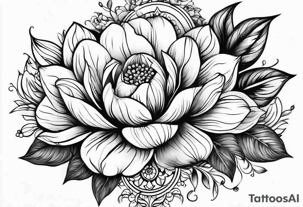 ornaments of flowers tattoo idea