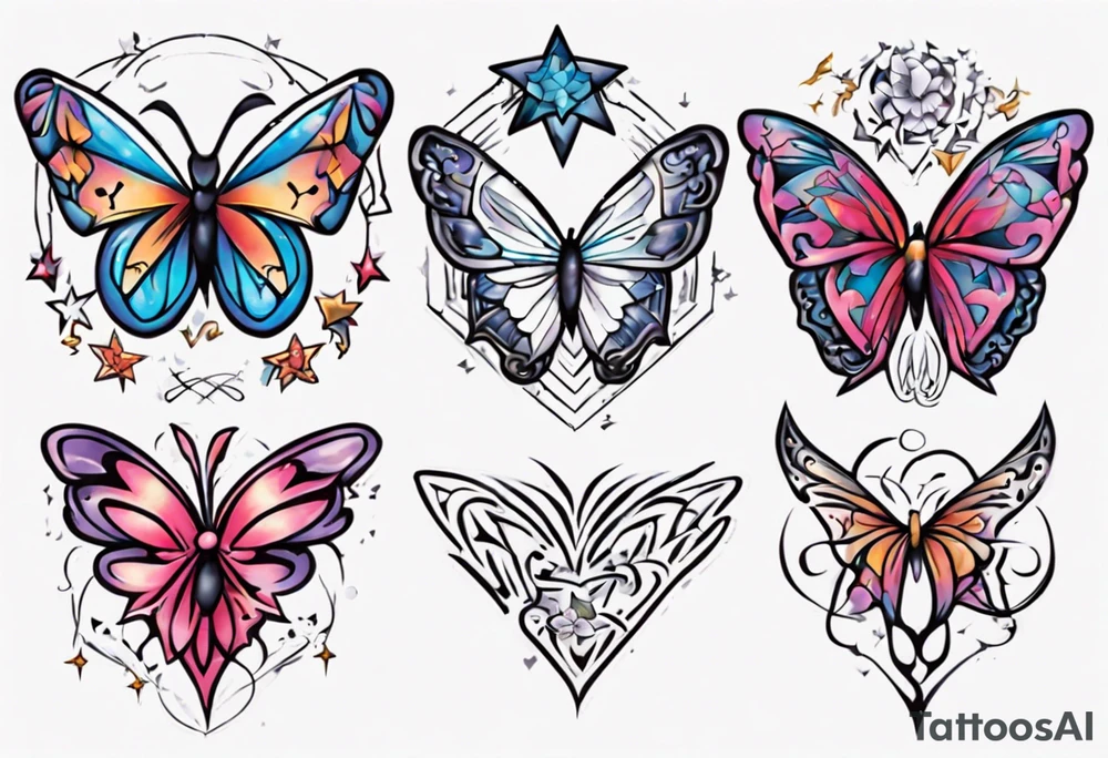Layla Jones 
4ever and always
Hearts
Stars
Butterflies 
2004
2022 tattoo idea