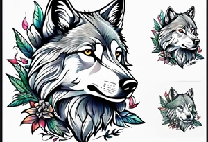 Weed wolf tattoo idea