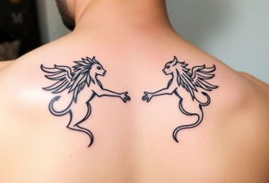 His and hers Aquarius twin flames tattoo idea