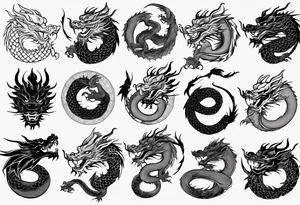 Chinese dragon with scales tattoo idea