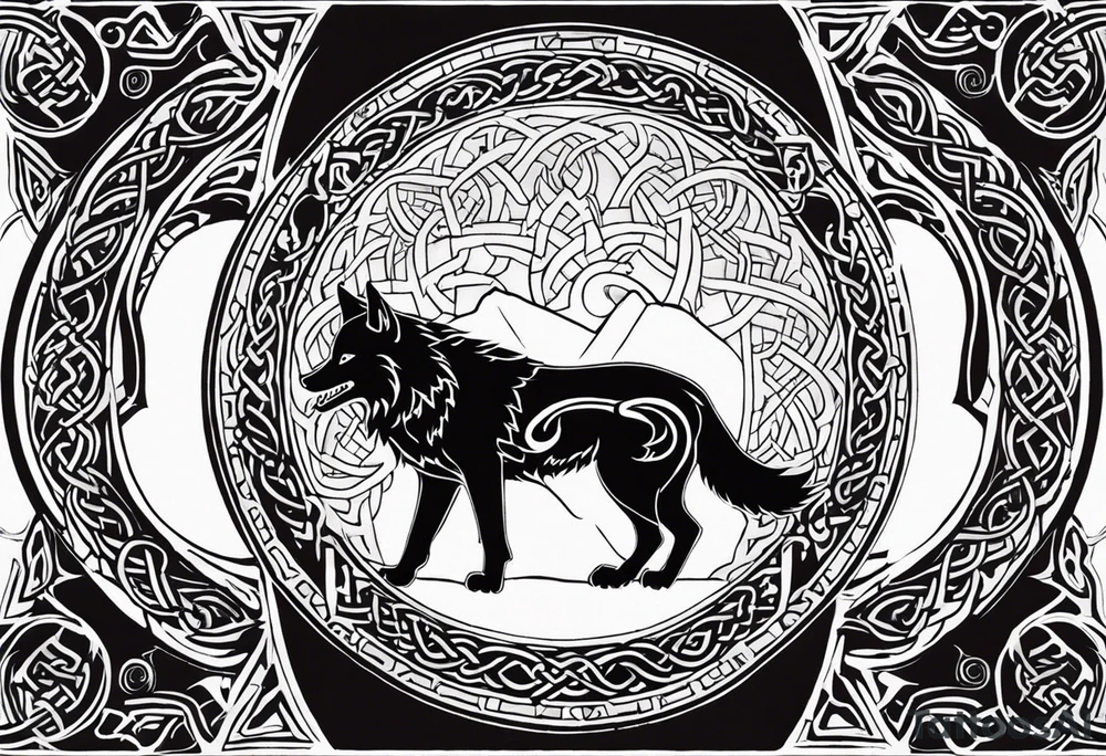 A powerful tattoo design combining Nordic, Greek, and Celtic symbols to represent someone who made you believe in humanity's goodness, only to turn out to be its ultimate betrayer. The centerpiece is a snarling wolf, symbolizing Fenrir, with glowing eyes and an open mouth, representing betrayal and destruction. Surrounding the wolf is the Ouroboros, a serpent eating its own tail, symbolizing the endless cycle of trust and betrayal. The Triskelion, with its three interlocking spirals, appears in the background or as a border, representing the shifting balance between light and dark. Incorporate fire and ice elements to reflect the contrast between warmth (trust) and coldness (betrayal), with Celtic knotwork and runes adding ancient, mystical depth to the design.
make sure that each part of the tattoo is obviously represented tattoo idea