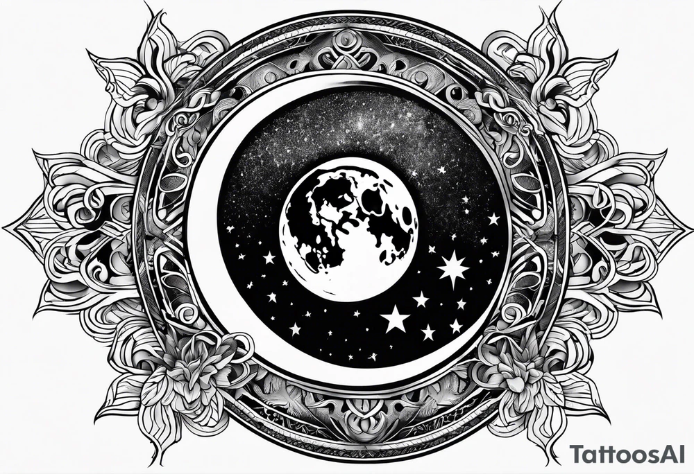 sacred moon tattoo idea