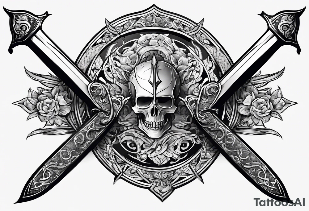 Thin sword tattoo idea