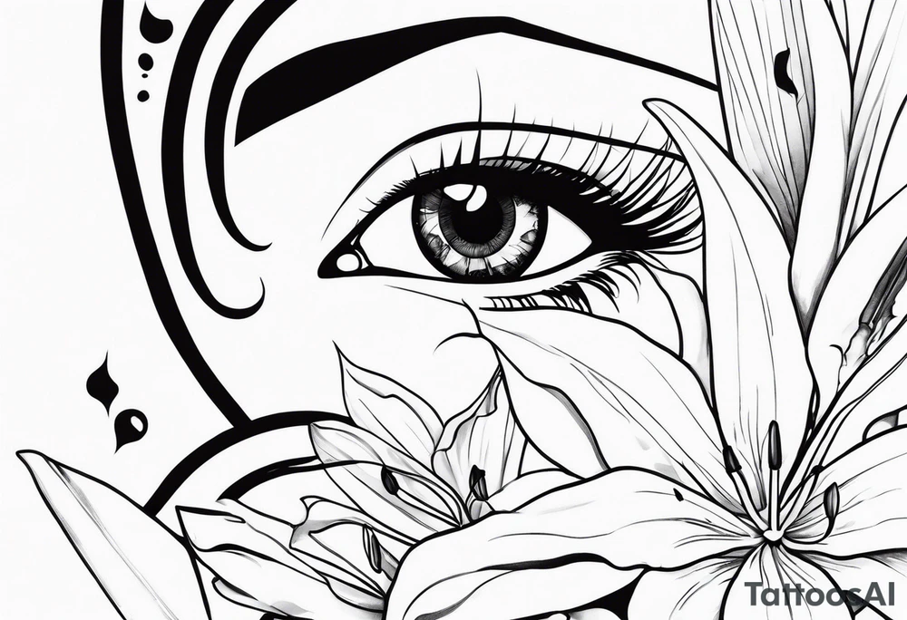 Broken sword , lilies , eye tattoo idea