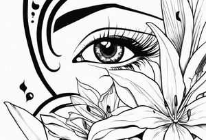 Broken sword , lilies , eye tattoo idea