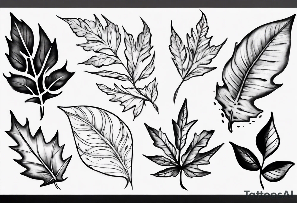 leaf tattoo for my shoulder/trap tattoo idea