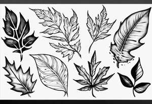 leaf tattoo for my shoulder/trap tattoo idea