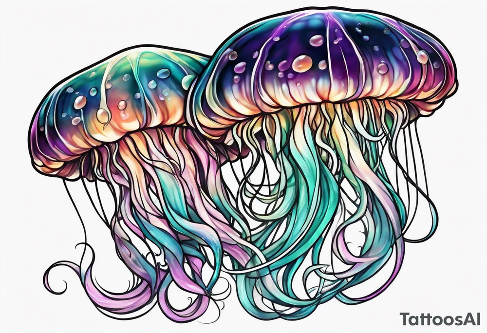 jelly fish with minimum number of tentacles tattoo idea