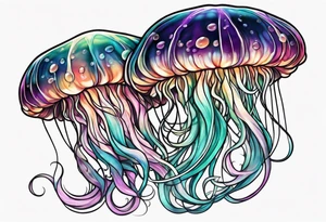 jelly fish with minimum number of tentacles tattoo idea