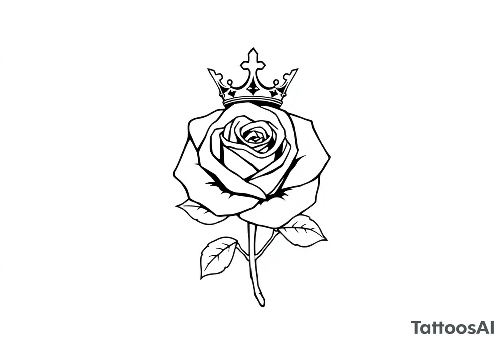A Rose with a kings crown on it tattoo idea