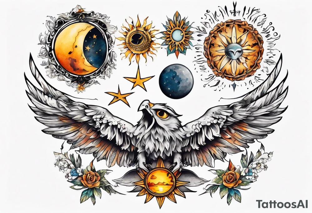 Mond und Sonne Eule 
 Berlin tattoo idea