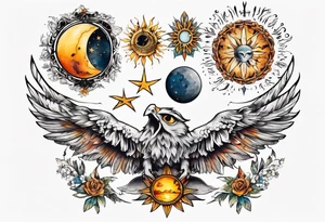 Mond und Sonne Eule 
 Berlin tattoo idea
