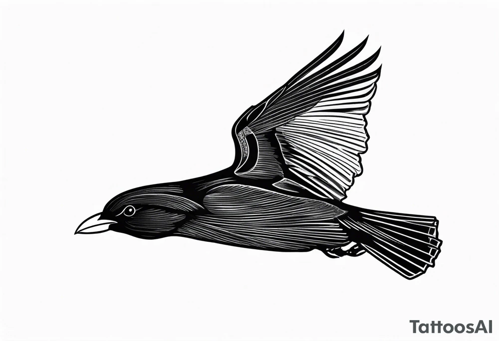 alpine chough flying tattoo idea