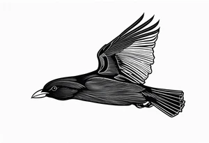 alpine chough flying tattoo idea