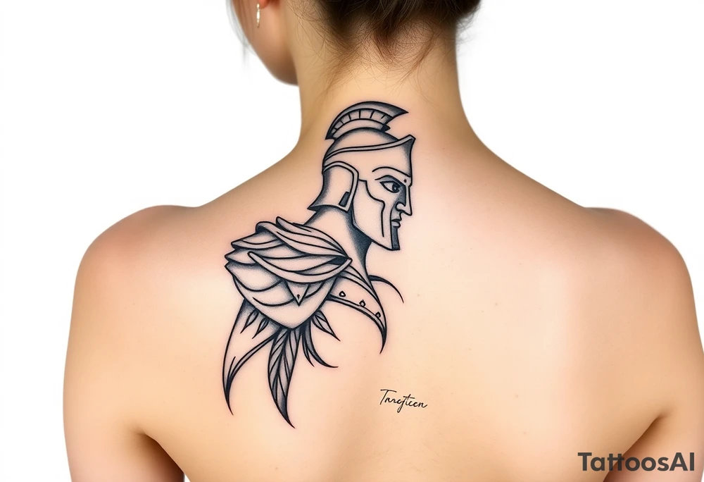 Spartan warrior tattoo on upper arm. tattoo idea