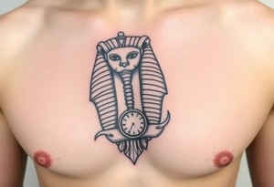 6. Esfinge descompuesta
Rostro de la Gran Esfinge, pero desmoronándose en bloques de piedra o arena flotante.

Puedes combinarlo con un reloj de arena dentro del pecho. tattoo idea
