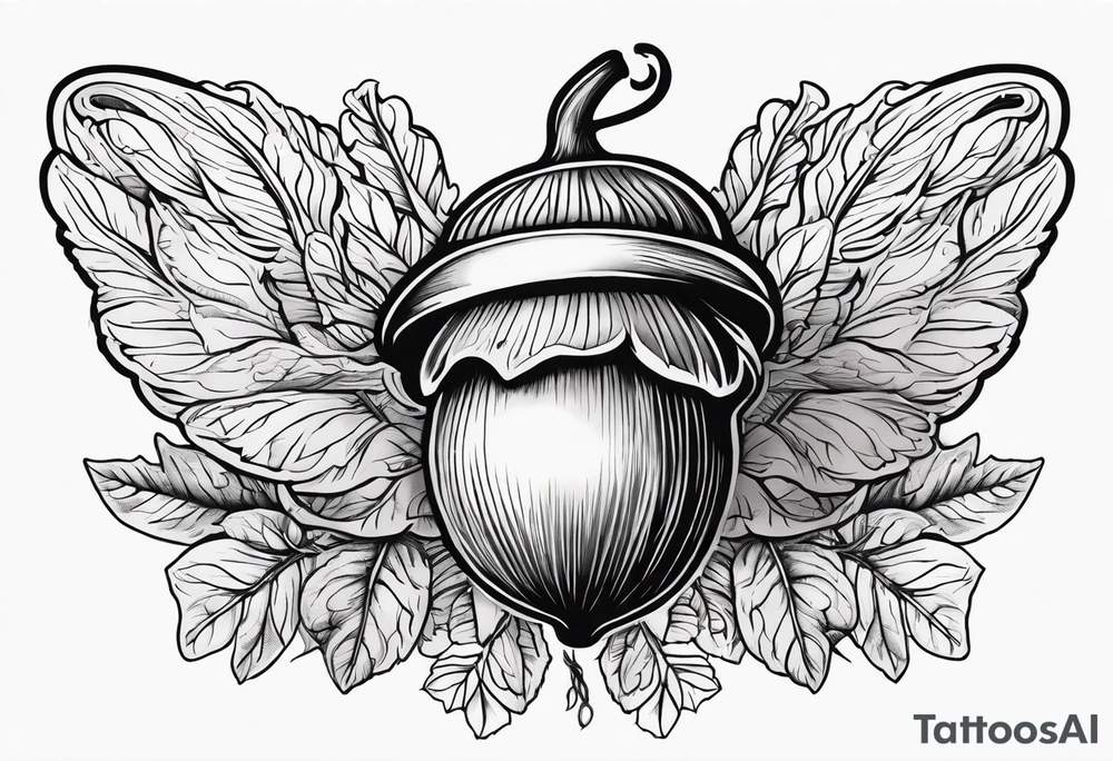 Flying acorn tattoo idea