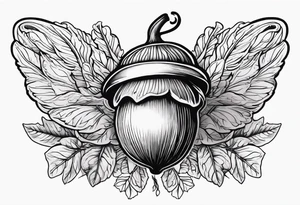 Flying acorn tattoo idea