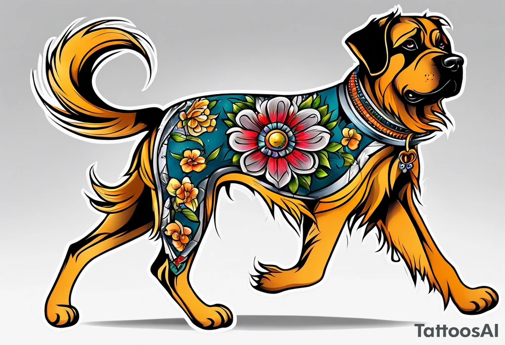 a beautiful dog tattoo idea