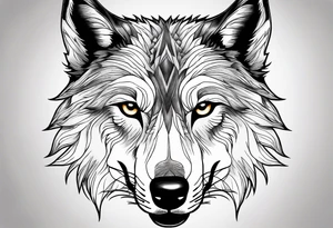 Wolf face, front on tattoo idea