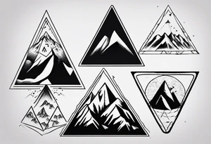 Four peak triangle mountains all connected tattoo idea
