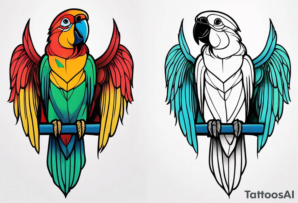 parrot tattoo idea