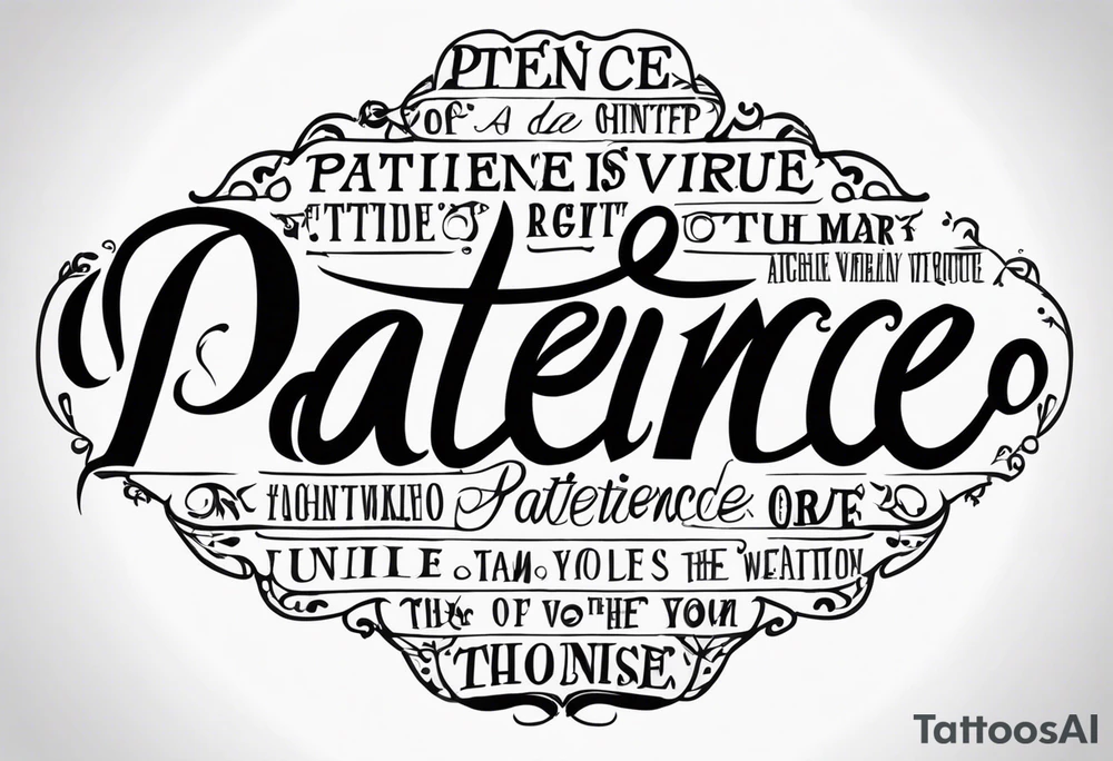 Patience is a virtue tattoo idea